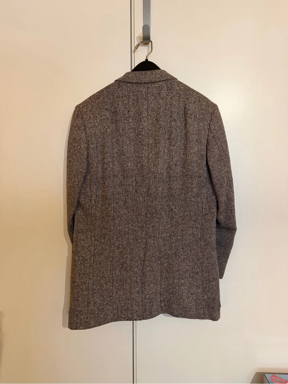 Tailored Brown Herringbone Men's Blazer